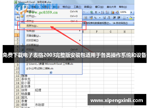 免费下载电子表格2003完整版安装包适用于各类操作系统和设备
